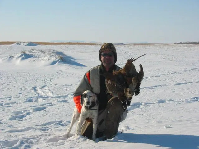 Snowy pheasant hunt, November 2003
